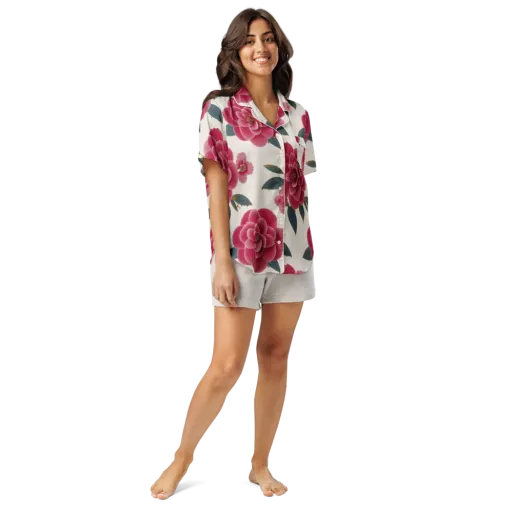 Tea Garden on a Women's Short Sleeve Pajama Top