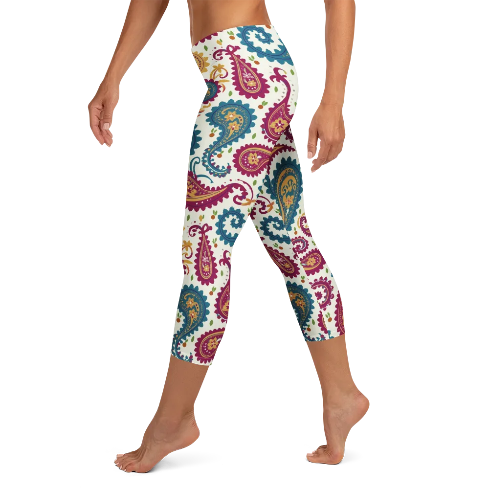 Paisley Bazaar on Capri Leggings — Left