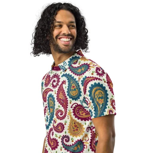 Paisley Bazaar on a Men's Slim Fit Polo Shirt