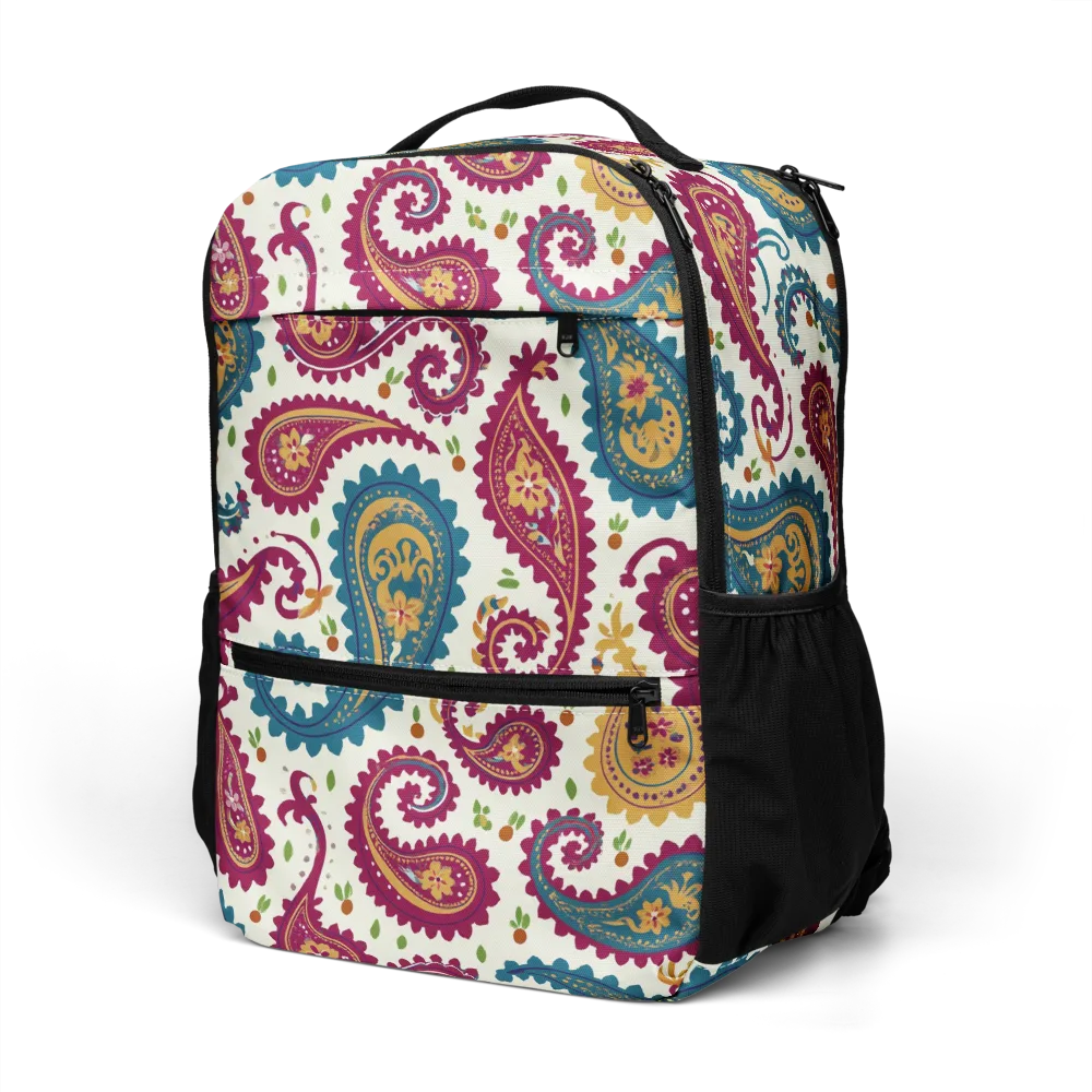 Paisley Bazaar on Utility Backpack — Left Front