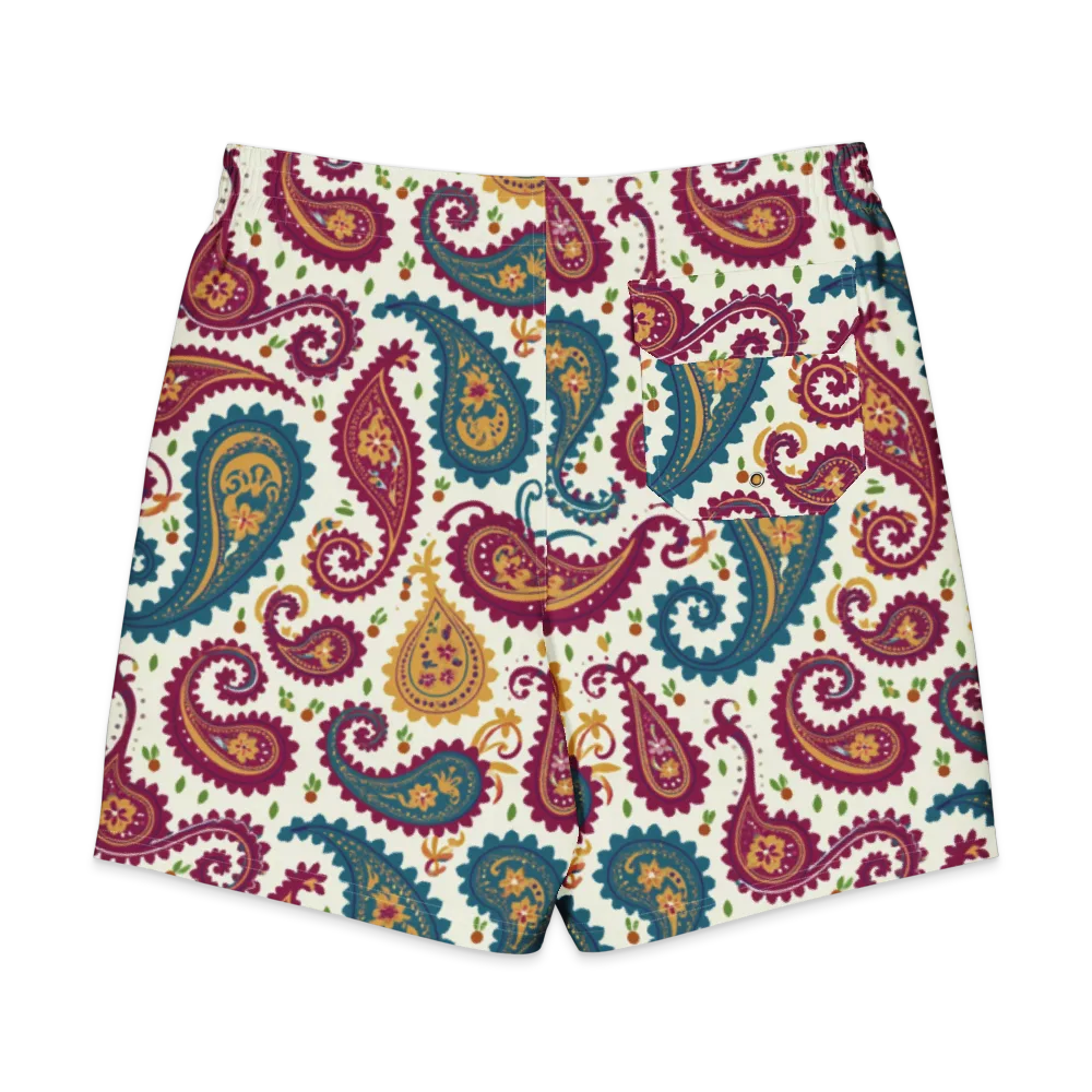 Paisley Bazaar on Men's Board Shorts — Back