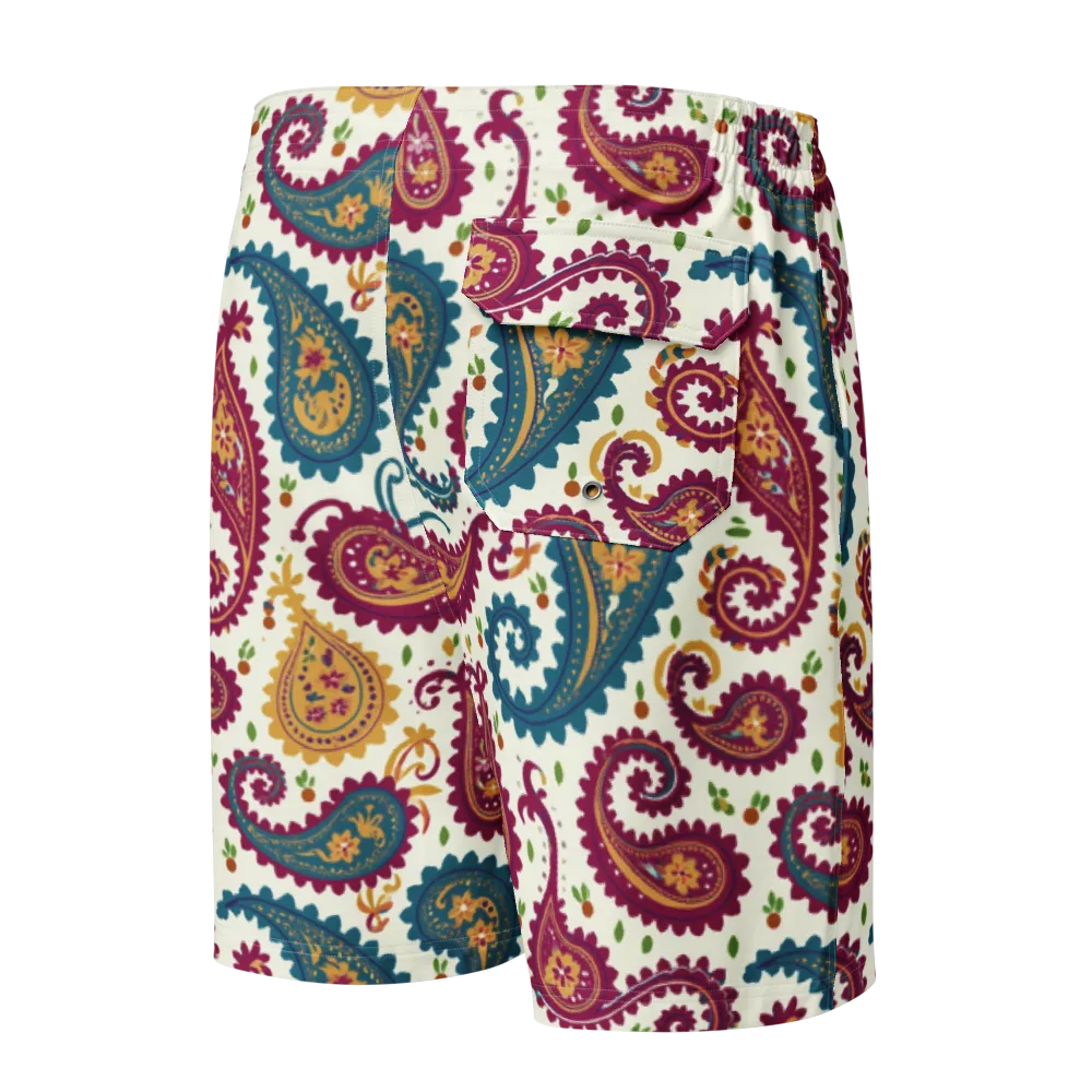 Paisley Bazaar on Men's Board Shorts — Back