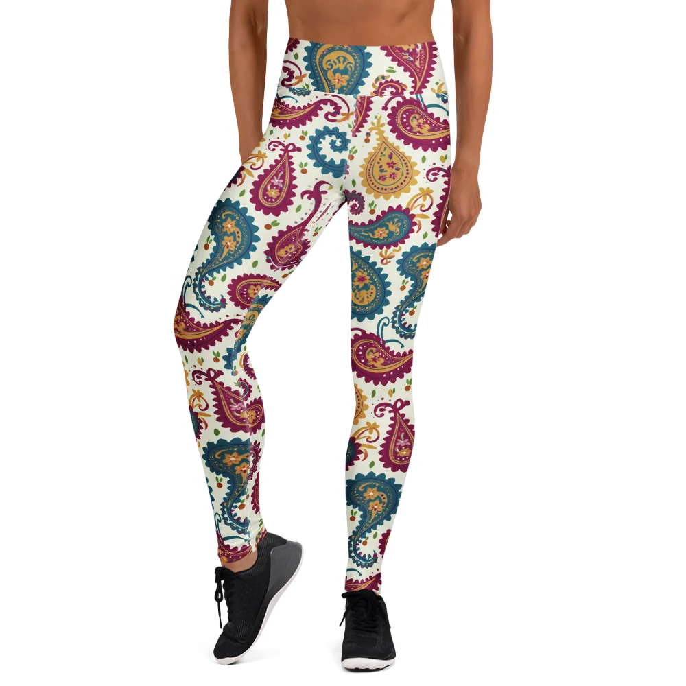 Paisley Bazaar on Yoga Leggings — Front