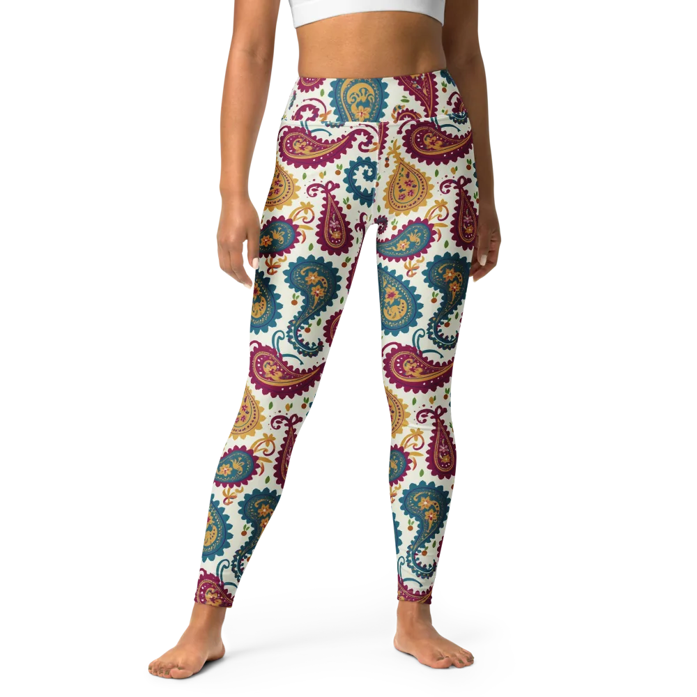 Paisley Bazaar on Yoga Leggings — Front