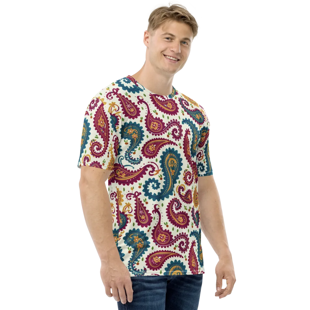 Paisley Bazaar on Men's Crew Neck T-Shirt — Right