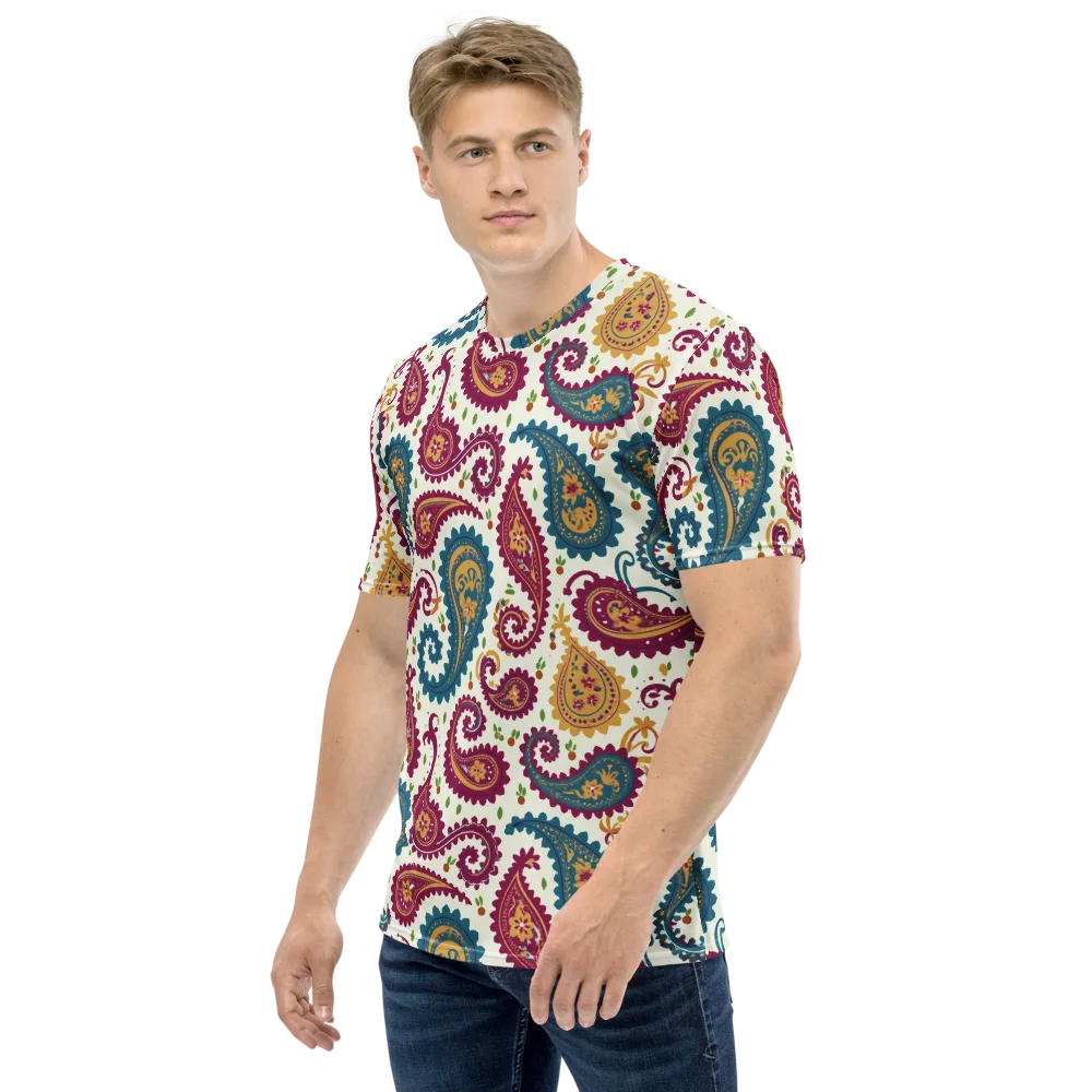 Paisley Bazaar on Men's Crew Neck T-Shirt — Left
