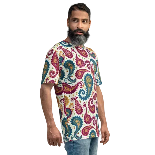 Paisley Bazaar on a Men's Crew Neck T-Shirt