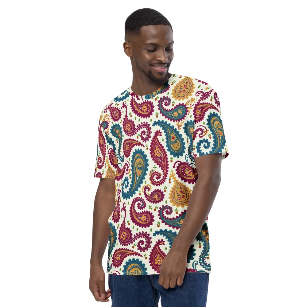 Paisley Bazaar on Men's Crew Neck T-Shirt — Left