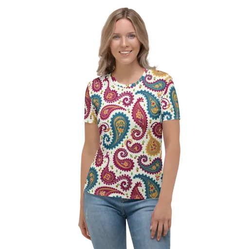 Paisley Bazaar on a Women's Crew Neck T-Shirt