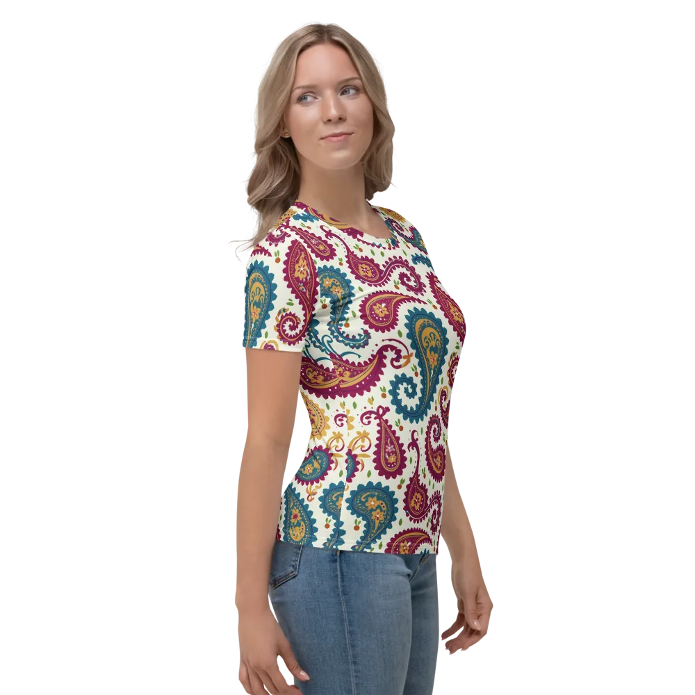 Paisley Bazaar on Women's Crew Neck T-Shirt — Right