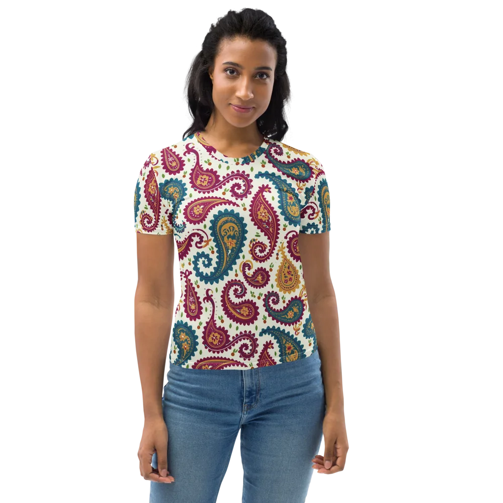 Paisley Bazaar on Women's Crew Neck T-Shirt — Front