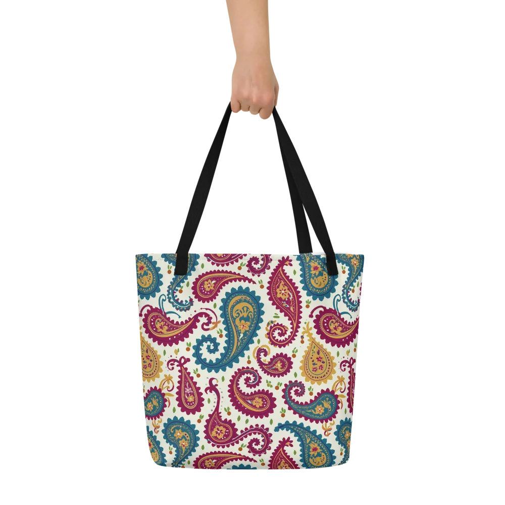 Paisley Bazaar on Large Tote Bag W/ Pocket — Front
