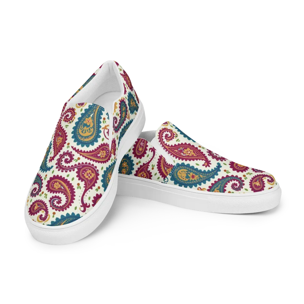 Paisley Bazaar on Women's Slip-On Canvas Shoes — Left Front