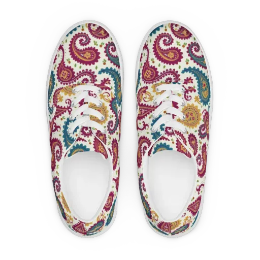 Paisley Bazaar on a Men's Lace-Up Canvas Shoes