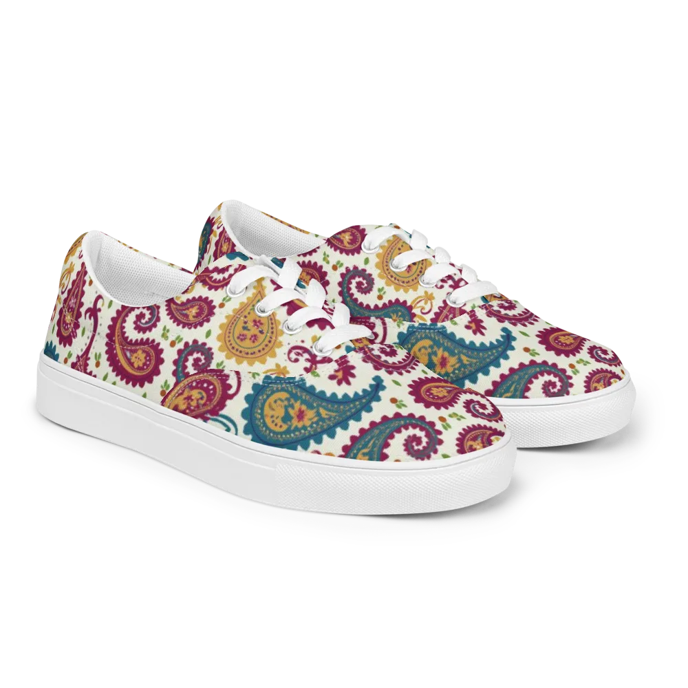 Paisley Bazaar on Men's Lace-Up Canvas Shoes — Right Front