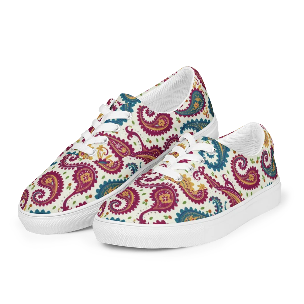 Paisley Bazaar on Men's Lace-Up Canvas Shoes — Left Front