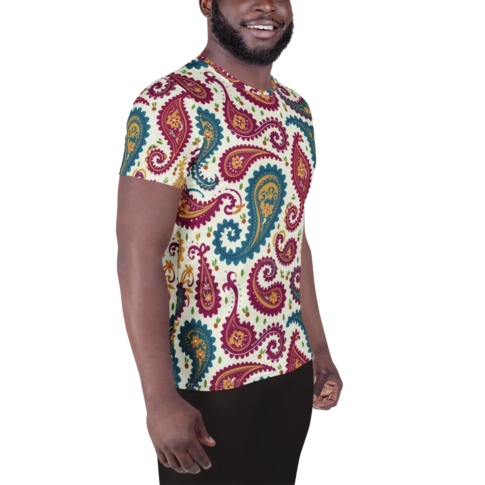 Paisley Bazaar on Men's Athletic T-Shirt — Right