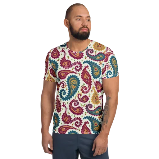 Paisley Bazaar on a Men's Athletic T-Shirt