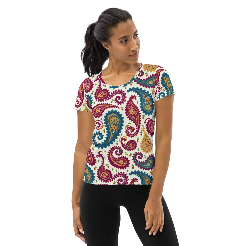 Paisley Bazaar on Women's Athletic T-Shirt — Front