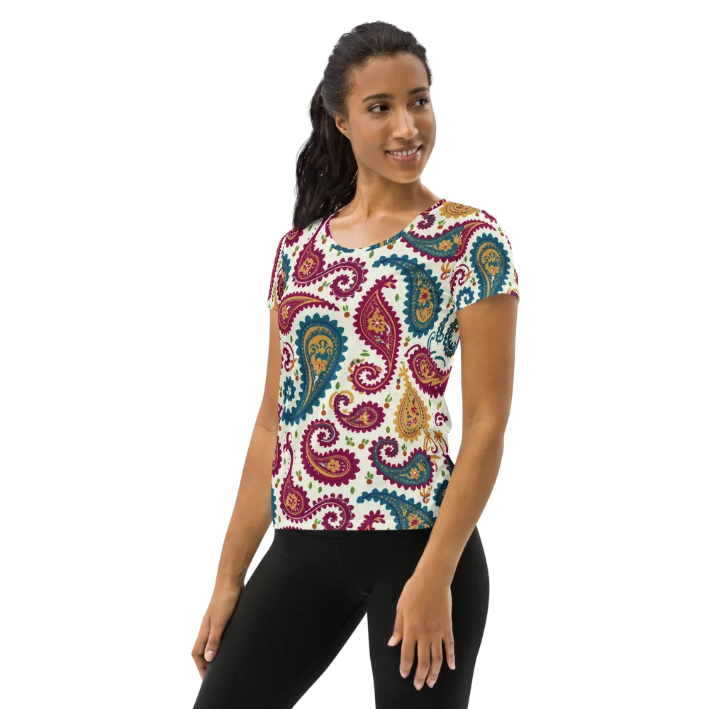 Paisley Bazaar on Women's Athletic T-Shirt — Left