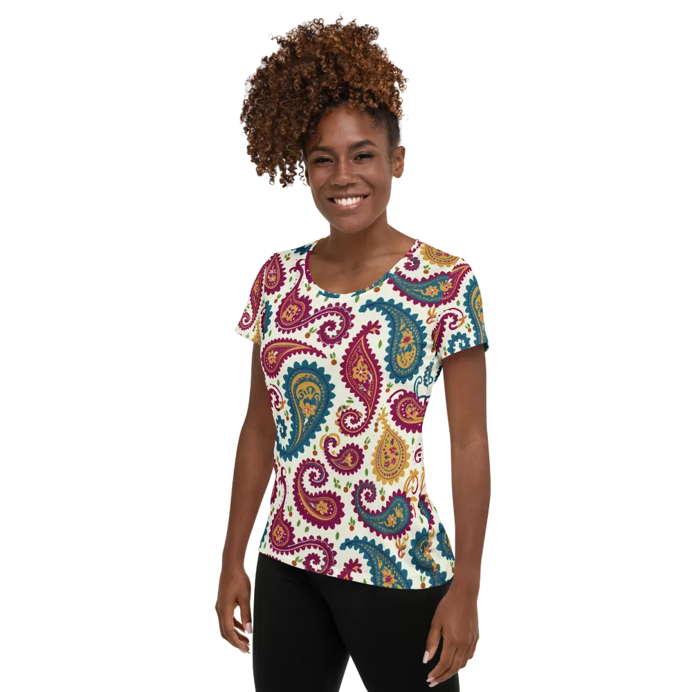 Paisley Bazaar on Women's Athletic T-Shirt — Left