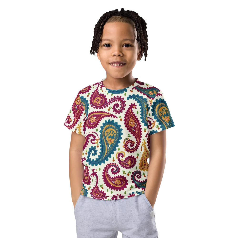 Paisley Bazaar on Kids Crew Neck T-Shirt — Front