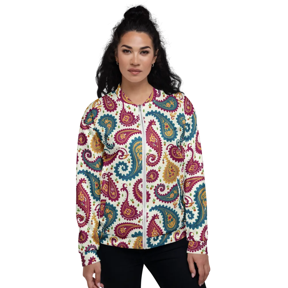 Paisley Bazaar on Bomber Jacket — Front