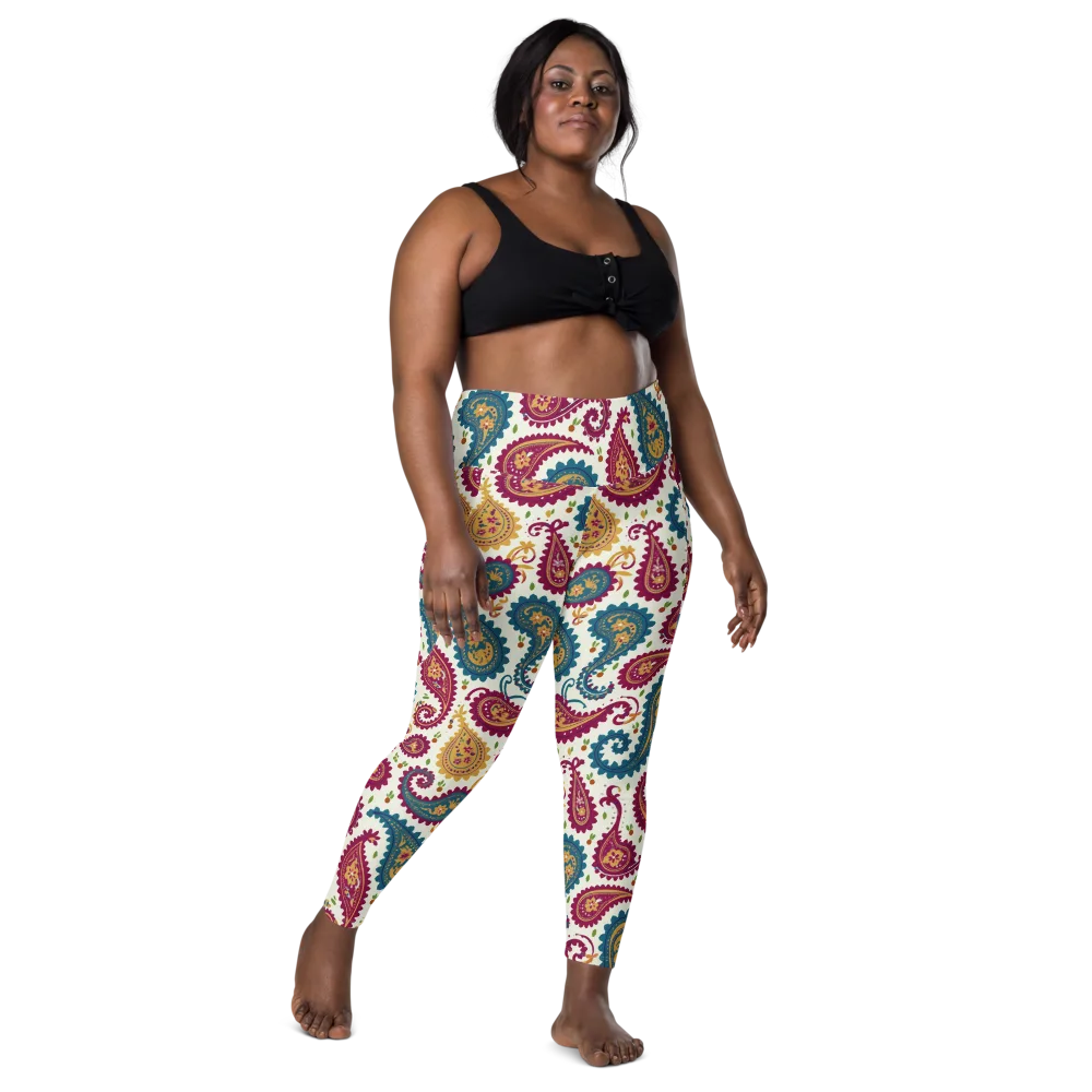 Paisley Bazaar on Leggings with Pockets — Front