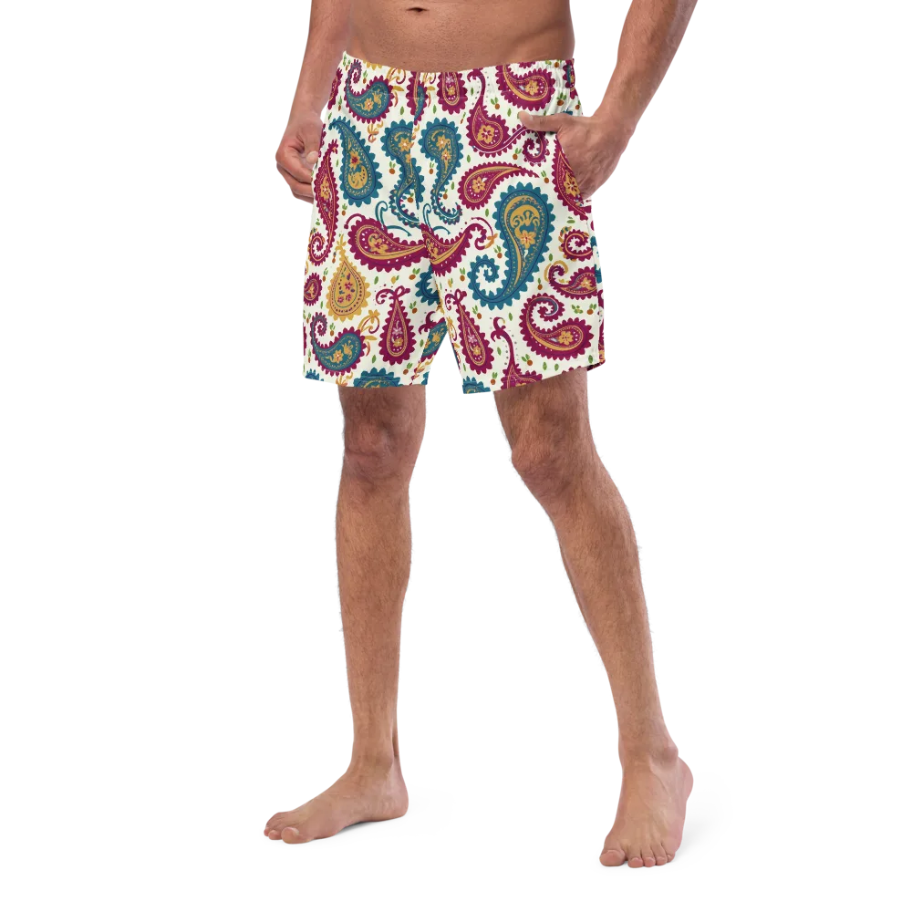 Paisley Bazaar on Swim Trunks — Left Front