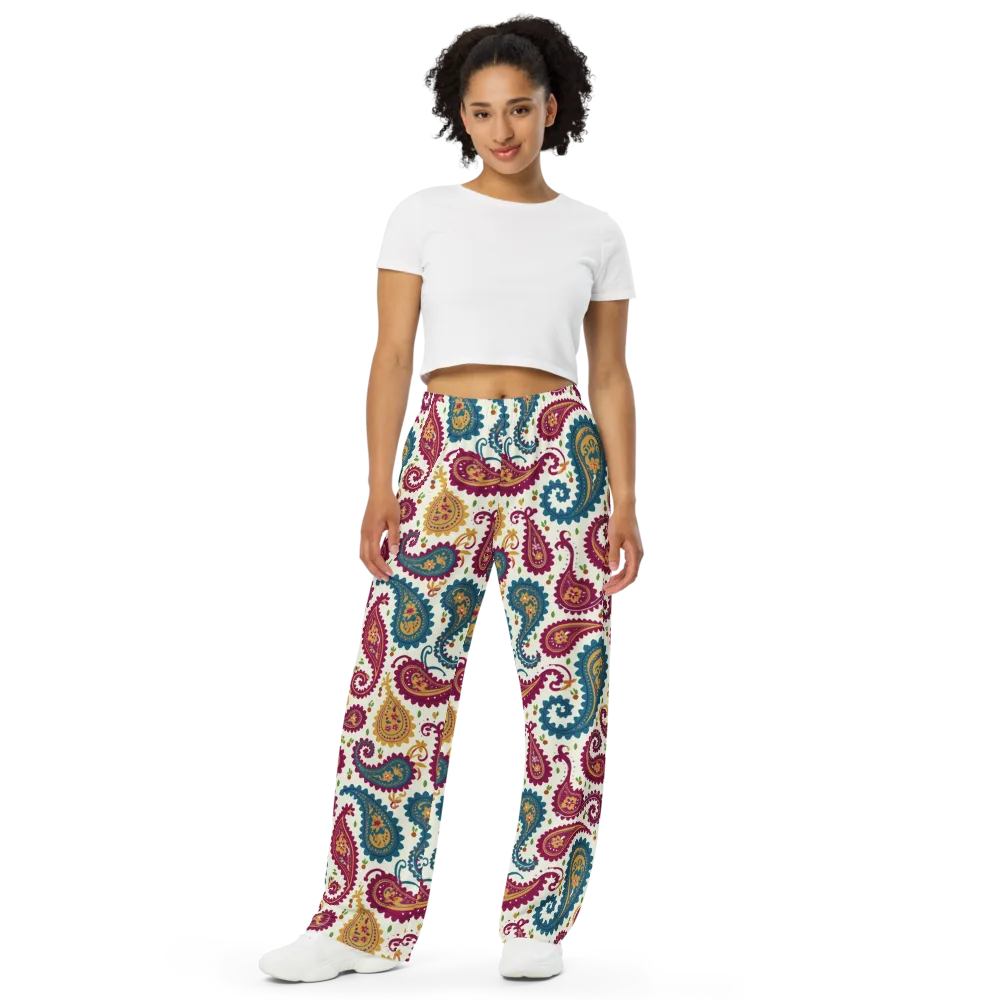 Paisley Bazaar on Wide-Leg Pants — Front