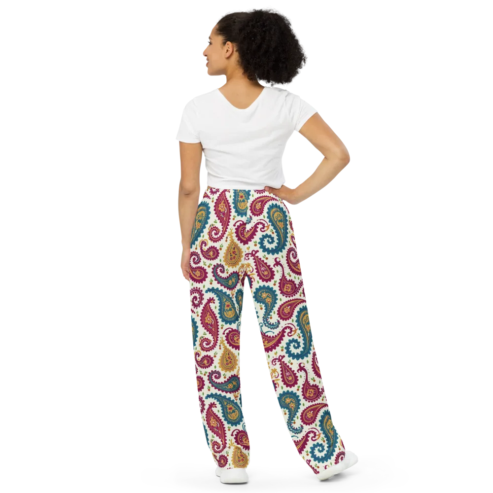 Paisley Bazaar on Wide-Leg Pants — Back