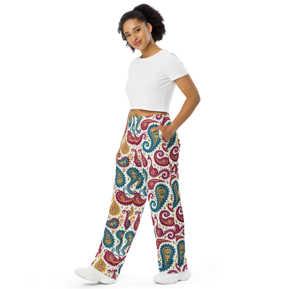 Paisley Bazaar on Wide-Leg Pants — Left Front