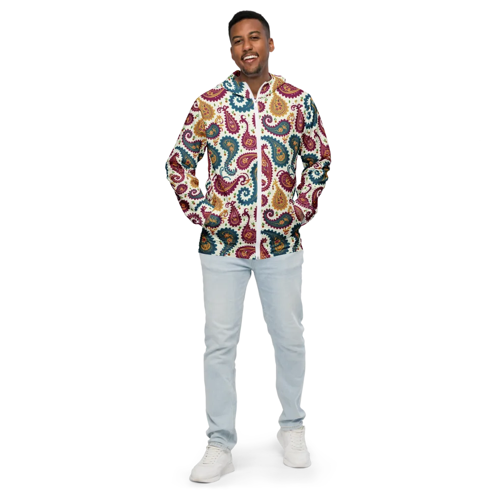 Paisley Bazaar on Men's Windbreaker — Front