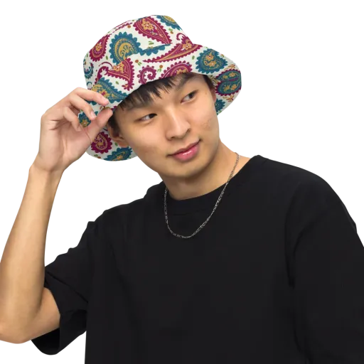 Paisley Bazaar on a Reversible Bucket Hat