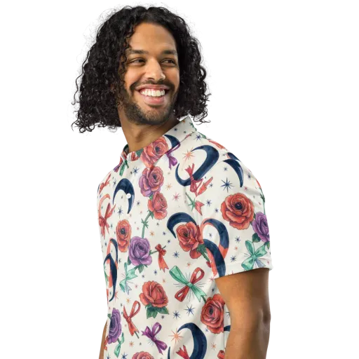 Ribbon Eclipse on a Men's Slim Fit Polo Shirt