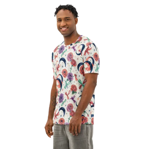 Ribbon Eclipse on a Men's Cotton Crew Neck T-Shirt