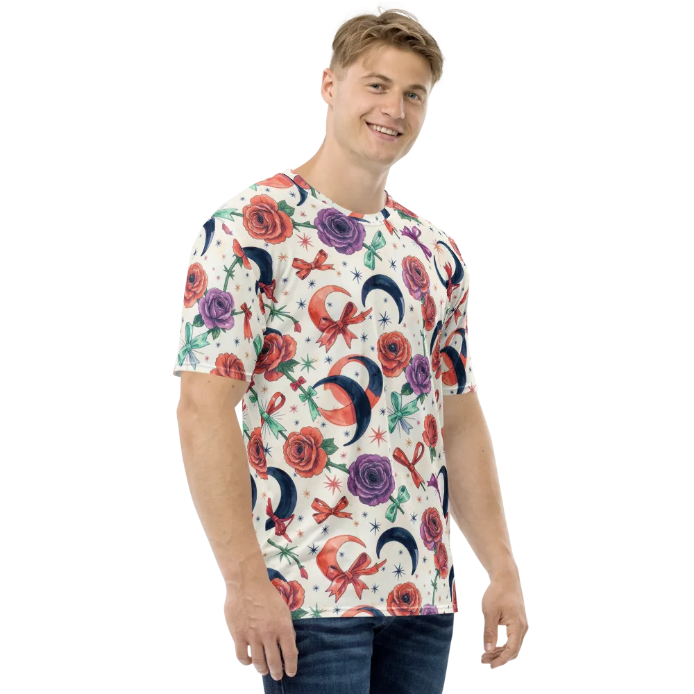 Ribbon Eclipse on Men's Crew Neck T-Shirt — Right