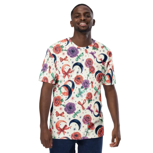 Ribbon Eclipse on a Men's Crew Neck T-Shirt