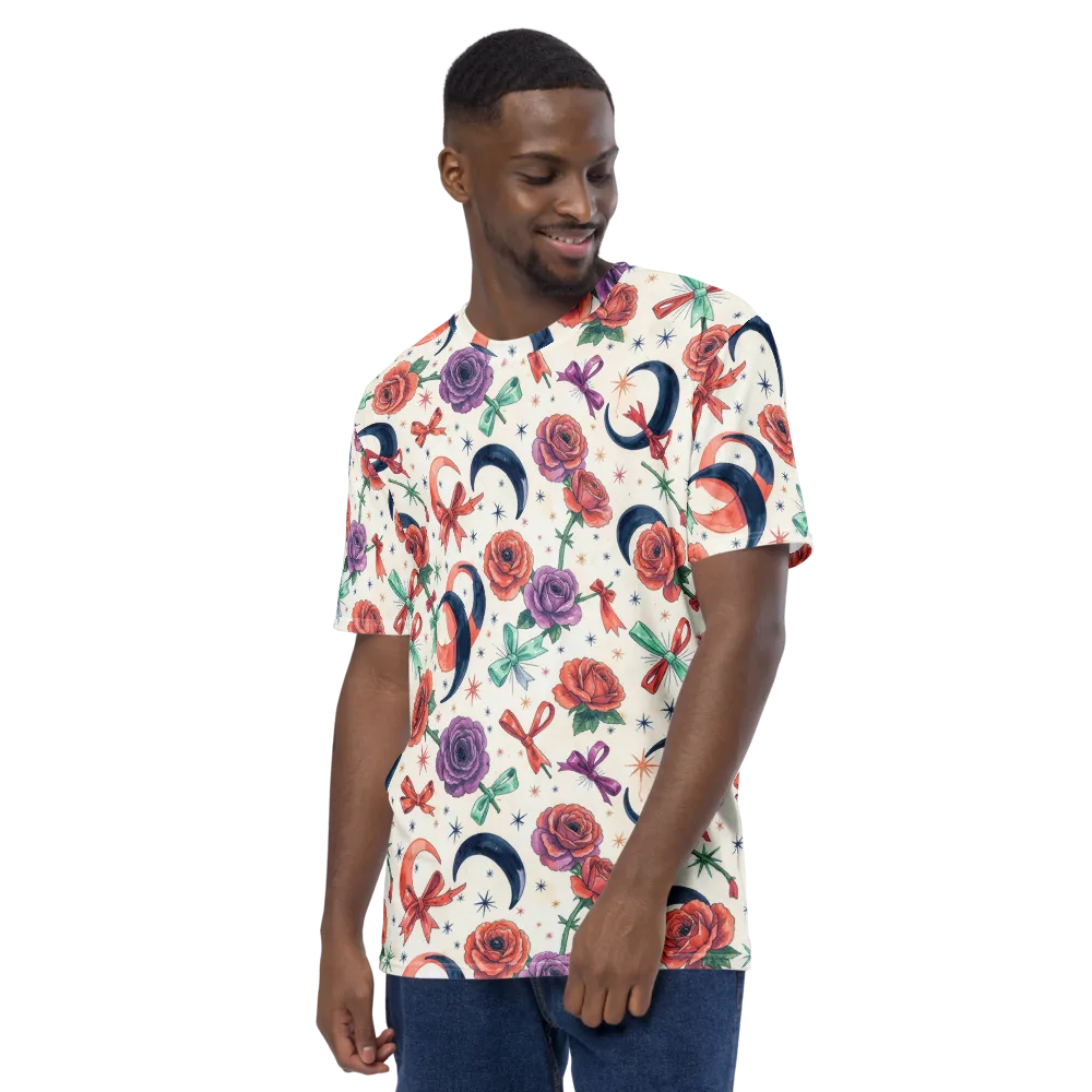 Ribbon Eclipse on Men's Crew Neck T-Shirt — Left