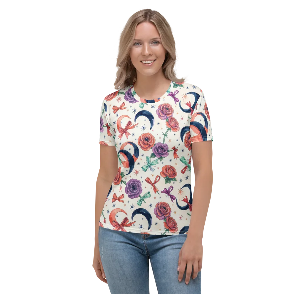 Ribbon Eclipse on Women's Crew Neck T-Shirt — Front
