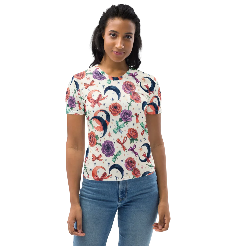 Ribbon Eclipse on Women's Crew Neck T-Shirt — Front
