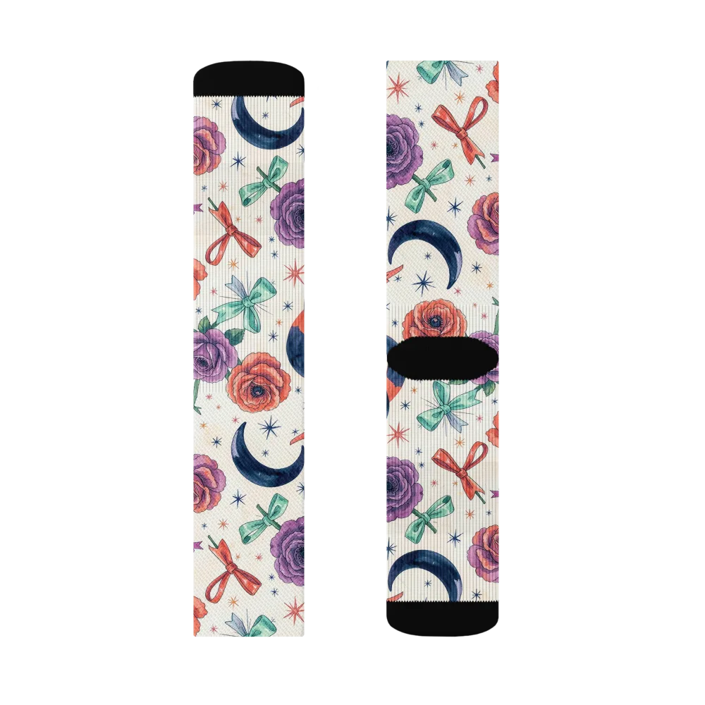 Ribbon Eclipse on Socks — Left Sock