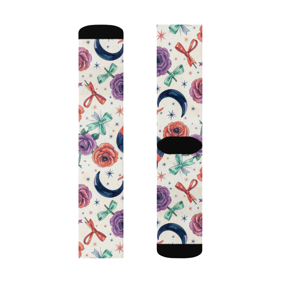 Ribbon Eclipse on Socks — Right Sock