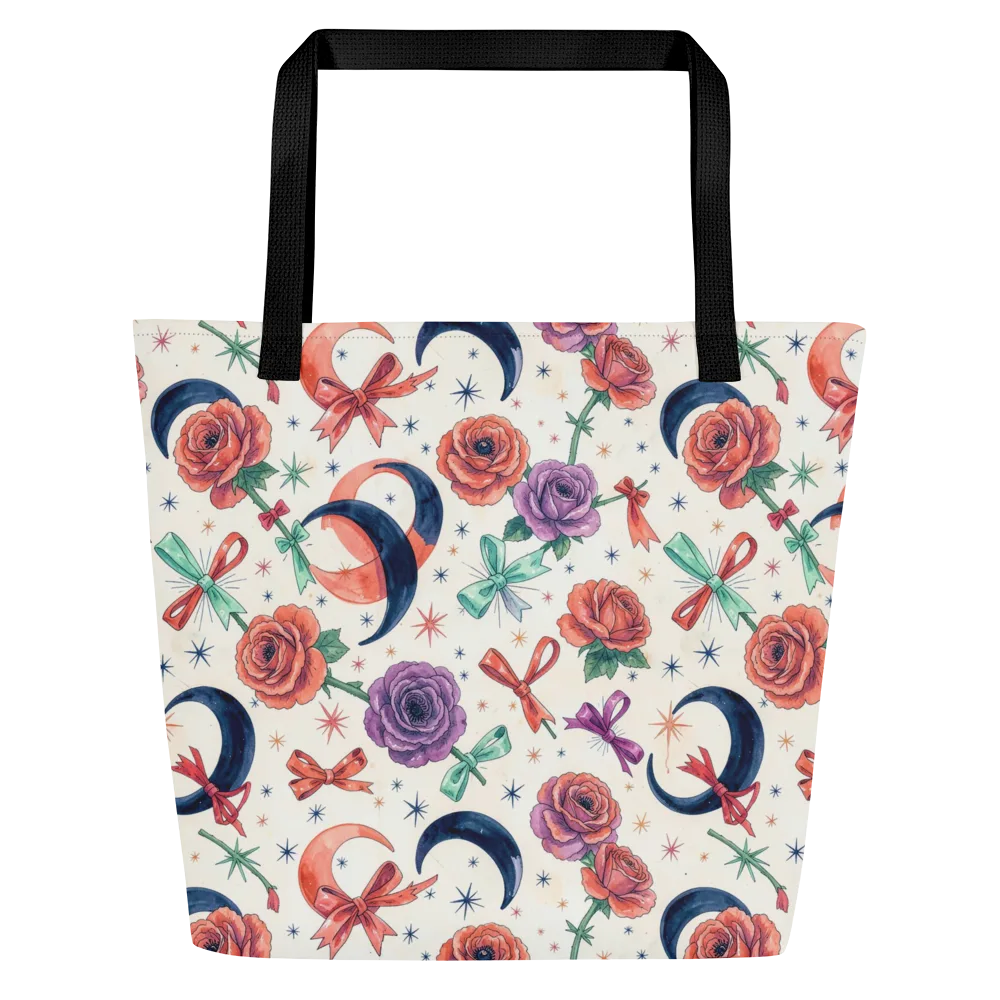Ribbon Eclipse on Large Tote Bag W/ Pocket — Front