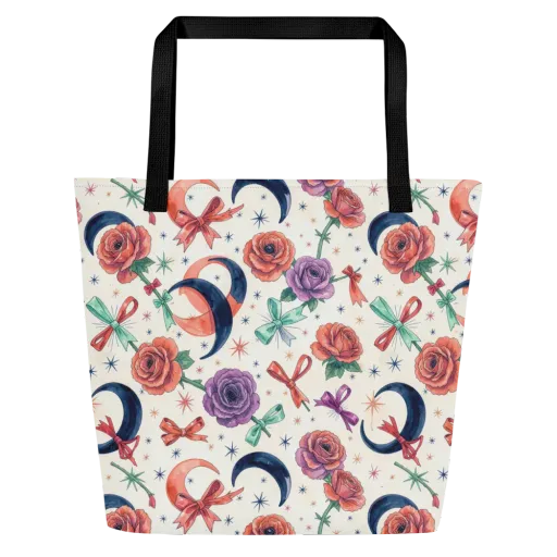 Ribbon Eclipse on a Large Tote Bag W/ Pocket