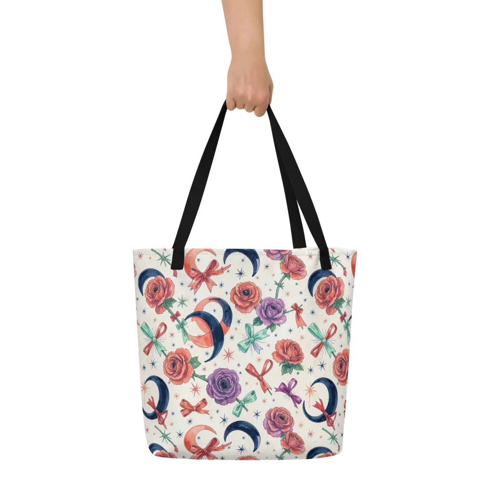 Ribbon Eclipse on Large Tote Bag W/ Pocket — Front
