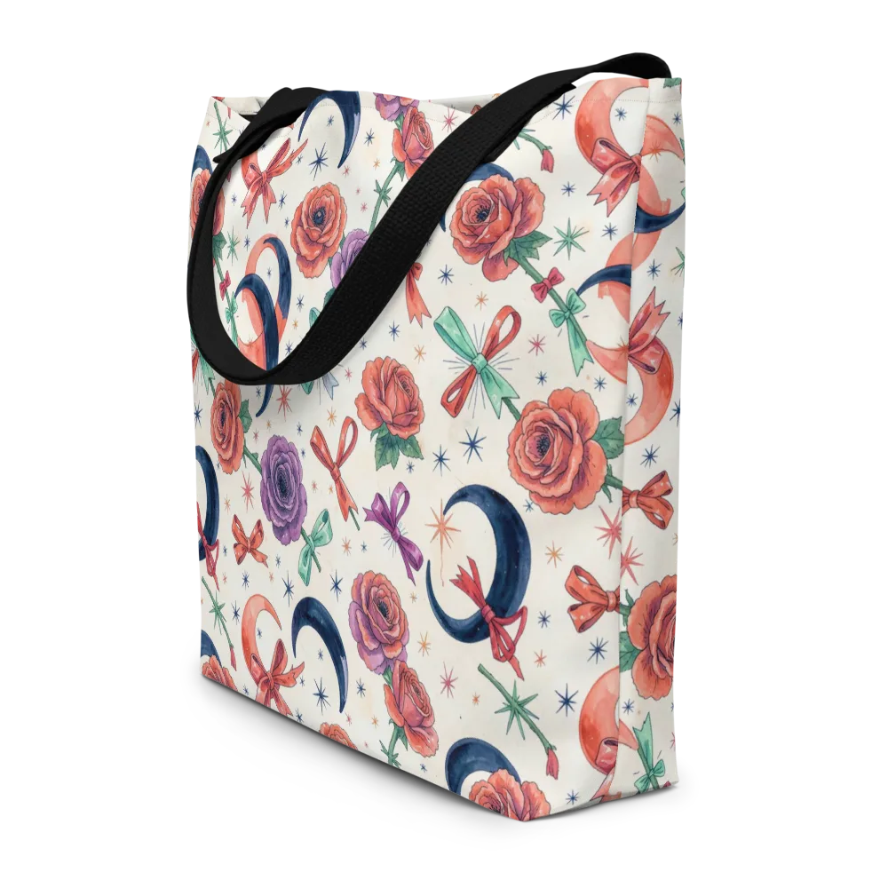 Ribbon Eclipse on Large Tote Bag W/ Pocket — Front