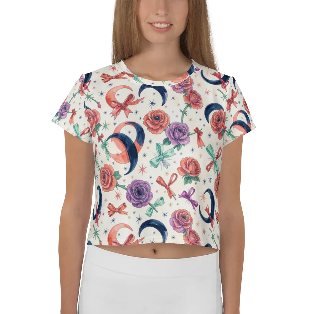 Ribbon Eclipse on Crop Tee — Front