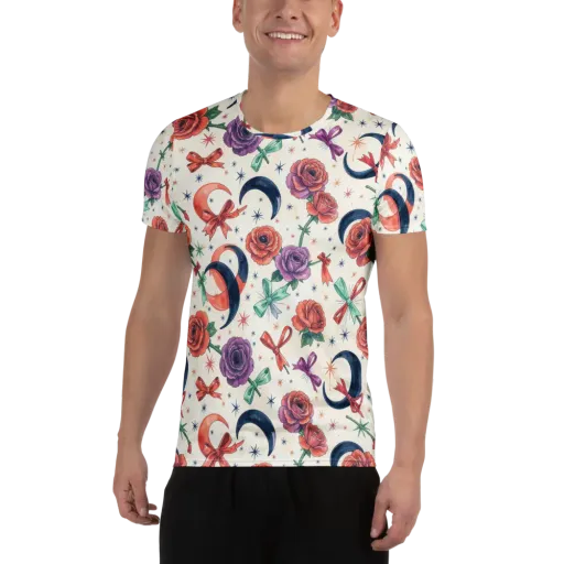 Ribbon Eclipse on a Men's Athletic T-Shirt