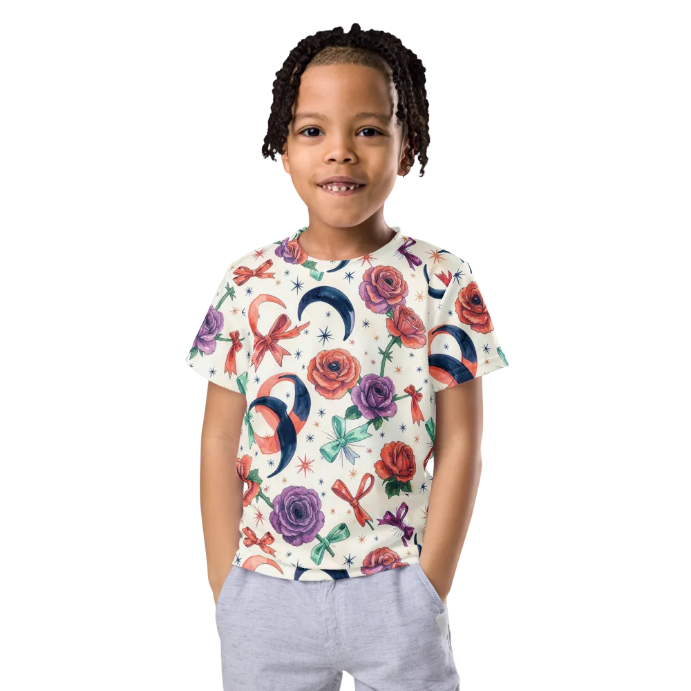 Ribbon Eclipse on Kids Crew Neck T-Shirt — Front